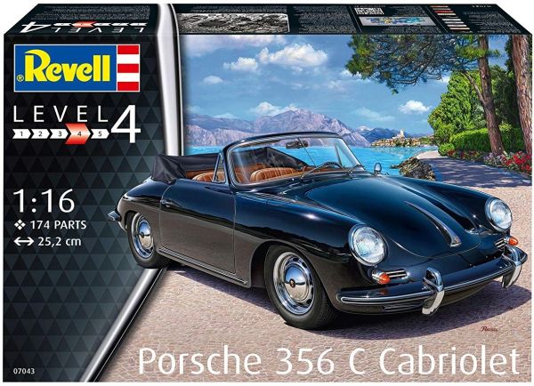REV07043 - PORSCHE 356C convertible model to be assembled and painted glue and paint not included - 1