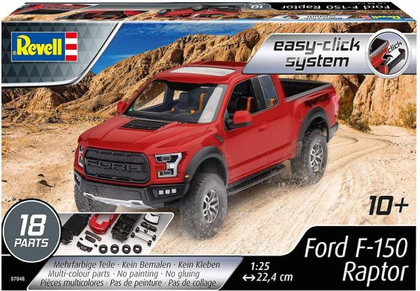 REV07048 - FORD F-150 Raptor 4x4 pick-up Model to assemble and paint, paint and glue not included Easy Click System - 1