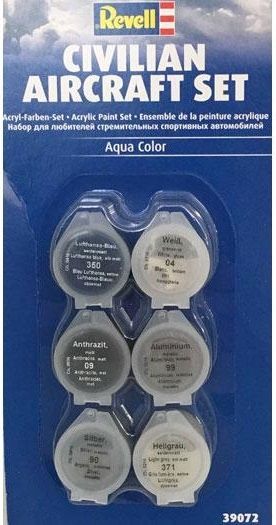 REV39072 - Civilian Aircraft Acrylic Paint Set 6 colors 5ml jar - 1