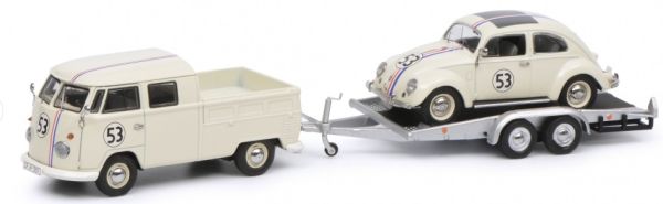 SCH3742 - VOLKSWAGEN T1B with trailer and VW Beetle Choupette - 1