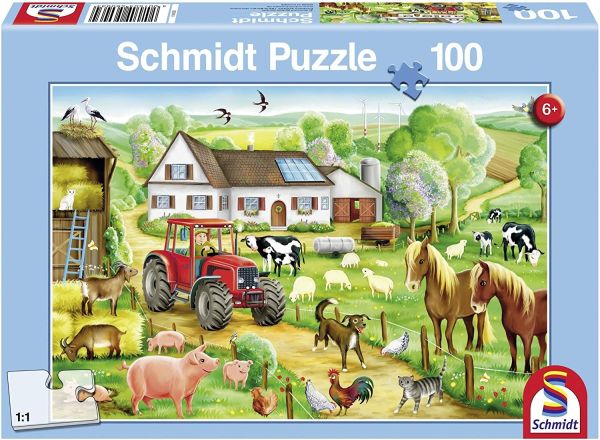 SCM56003 - Puzzle - 100 Pieces - Happy Farm - 36 cm x 24 cm - 1