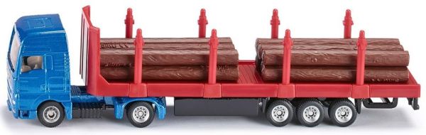 SIK1659 - MAN LKW 4x2 with 3-axle logging trailer and logs - 1