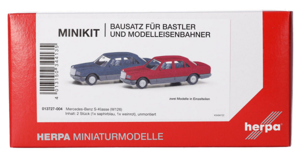 HER013727-004 - MERCEDES BENZ Class S W126 blue and red - 2 pieces to assemble - 1