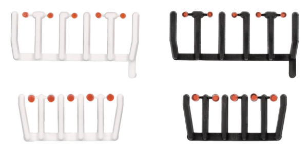 HER054843 - 80 transparent orange indicator lights with black and white bases - 1
