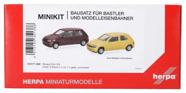 HER012171-002 - RENAULT Clio 16V Red and yellow - 2 pieces to assemble - 1