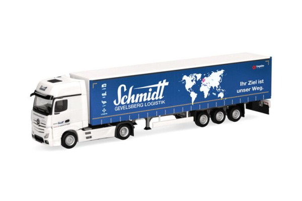 HER319362 - MERCEDES BENZ Actros L G 4x2 with 3 axles curtained trailer SCHMIDT GEVELSBERG - 1