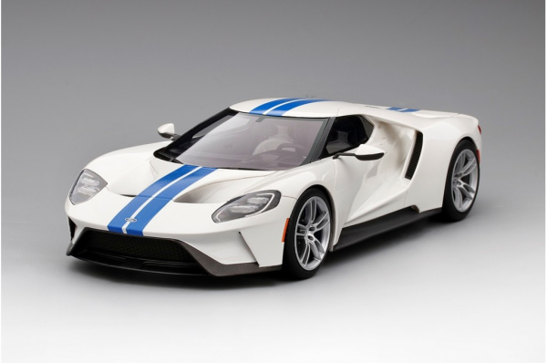TS0093 - FORD GT Forzen white with blue stripes - limited edition of 999 units - 1