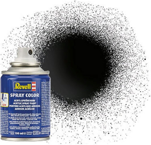 REV34107 - Acrylic spray paint bright black gloss 100ml - 1