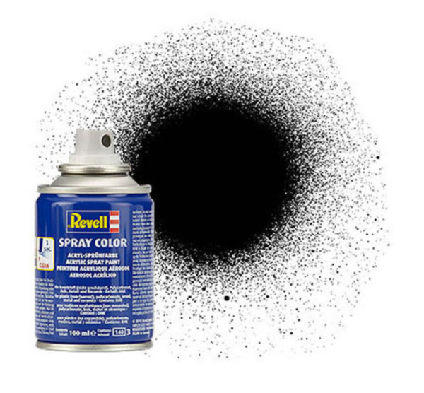 REV34302 - Acrylic spray paint shiny satin black 100ml - 1