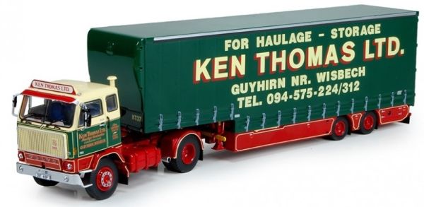 TEK71084 - VOLVO F88 4x2 sliding curtain trailer 2 axles Ken Thomas LTD - 1