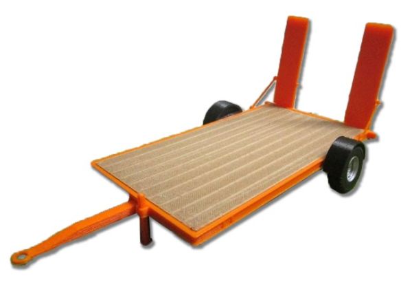 UM162ORANGE - Lowbed platform 1 axles with ramps in kit to assemble orange - 1