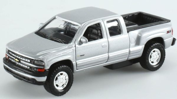 WEL11362 - CHEVROLET 99 Silverado pick-up grey pull back action toys - 1