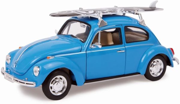 WEL22436SB-W - VOLKSWAGEN Beetle 1959 blue with surfboard - 1