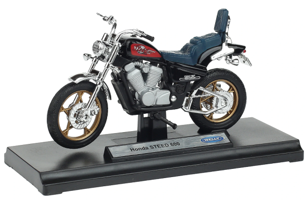 WELH19660PWH - Motorcycle HONDA Steed 600 black blue seat - 1