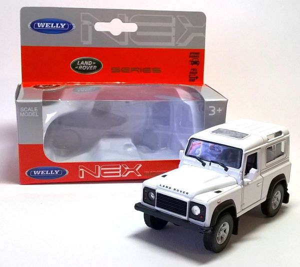 WELLR49720W - LAND ROVER Defender white pull back toys - 1
