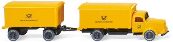 WIK055001 - MERCEDES BENZ L5000 4x2 box truck with trailer 2 axles Deutche Bundespost - 1