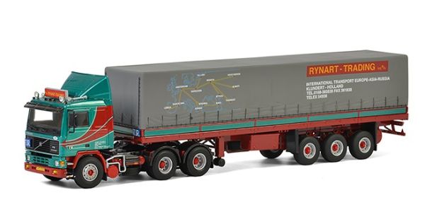 WSI01-2680 - VOLVO F12 with RYNART TRADING 3-axle tilt trailer - 1