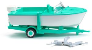WIK009503 - Car boat on trailer - safety white/green