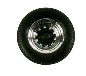 HER052597 - 12 sets of tires with rims for trailer - Chrome and black
