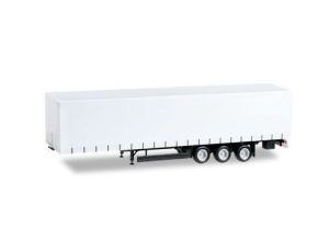 HER076302-002 - KRONE 3-Axle Tarpaulin-Covered Trailer with Black Chassis