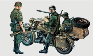 ITA0315 - Motorcycle with BMW R75 sidecar to assemble and paint