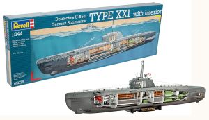 REV05078 - Deutsches U-Boot Typ XXI submarines mit Interieur to assemble and paint