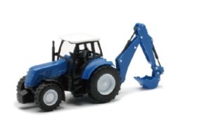 NEW05683C - Tractor with blue backhoe