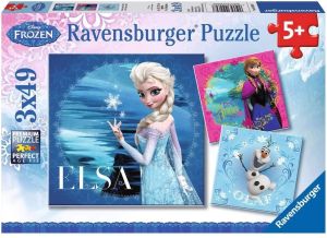 RAV092697 - Puzzle 3x49 Pieces Frozen Elsa Anna and Olaf