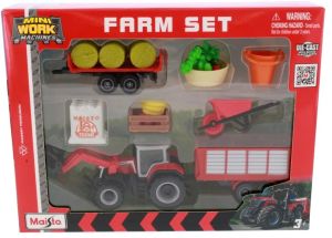 MST12564-A - MASSEY FERGUSON 8S.265 set with loader, trailer, flatbed trailer, and accessories