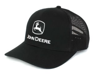 1308-3345-BK - Black cap with mesh back JOHN DEERE