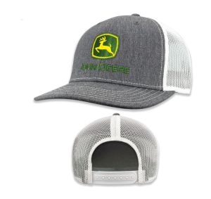 MC13083346HG - Grey and white JOHN DEERE mesh cap