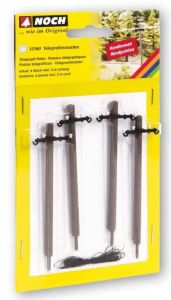 NOC13160 - 4 Telegraph poles with cable