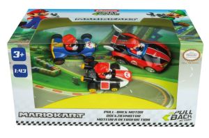 CARRERA15813016 - 3 MARIO KART friction-powered vehicles with drivers