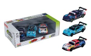 CARRERA15813033 - 3-Pack Ford Mustang (friction-powered) - Multimatic Motorsports #64 - Proton Competition #55 - Champion Spirit Livery #64