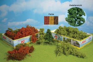 HEK1634 - 15 natural fibre trees and bushes - autumnal