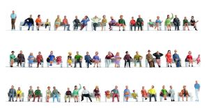 NOC18402 - Set of 60 seated figure figurines