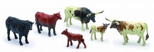 NEW05593F - Set of 2 cows, 2 calves and 2 bulls