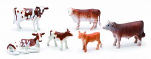 NEW05593D - Set of 3 standing cows, 1 lying cow and 2 calves