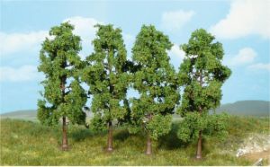 HEK1976 - Set of 4 trees with dark green leaves 11 cm