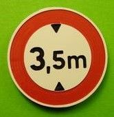 MCD-019 - Prohibition sign Maximum height 3.5m - In kit form - Post not included