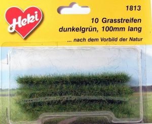 HEK1813 - Pack of 10 grass strips dark green 10 cm