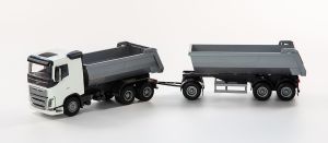 EMEK20352 - VOLVO FH 6x4 white tipper truck with 1+2 axles tipper