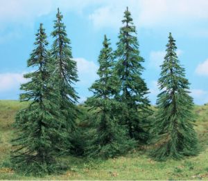 HEK2170 - 5 fir tree models 14-18 cm