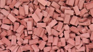 JUW23030 - Lot of 2000 miniature red bricks dimensions of a brick length 8 mm x depth 4 mm x height 1 mm