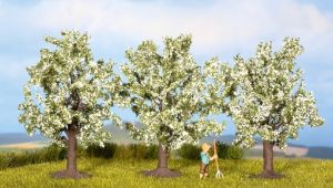 NOC25111 - 3 Fruit trees . white flowers 8 cm