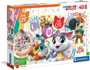 CLE25466 - Puzzle 40 pieces to be made on the floor 44 cats - 100x70 cm