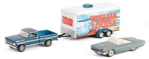 GREEN31180-B - 1967 FORD F-250 with trailer and 1966 FORD Thunderbird convertible - THELMA & LOUISE from the HITCH & TOW series in blister pack