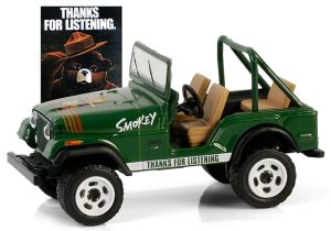 GREEN38070-C - JEEP CJ-7 1975 green from the SMOKEY BEAR series in blister pack