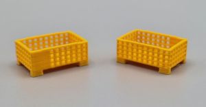 MSM5471/04 - 2 Yellow Half-Height Wire Mesh Pallet Boxes - L.24 x W.16 x H.10.3 mm