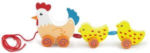 VIG50078 - Wooden chicken and chicks to pull